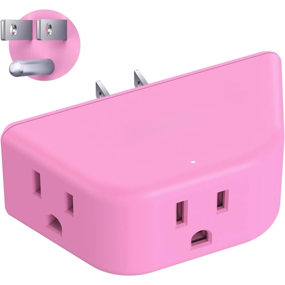 Outlet Extender - Multi Plug Outlet with 3-Prong Grounded Sockets, 3 Way Angled Plug Splitter, Compact and Practical Multiple Wall Expander for  Travel Cruise Dorm Essentials