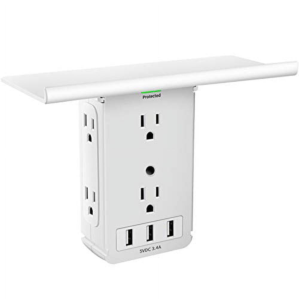 Outlet Extender Surge Protector with 3 USB Ports,Wall Multi Plug Outlet