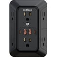 thumbnail image 1 of JcBlaon SE660-BLACK 6 Outlet Surge Protector 4 USB Ports (2 USB C) with Accessories Included, 1 of 14