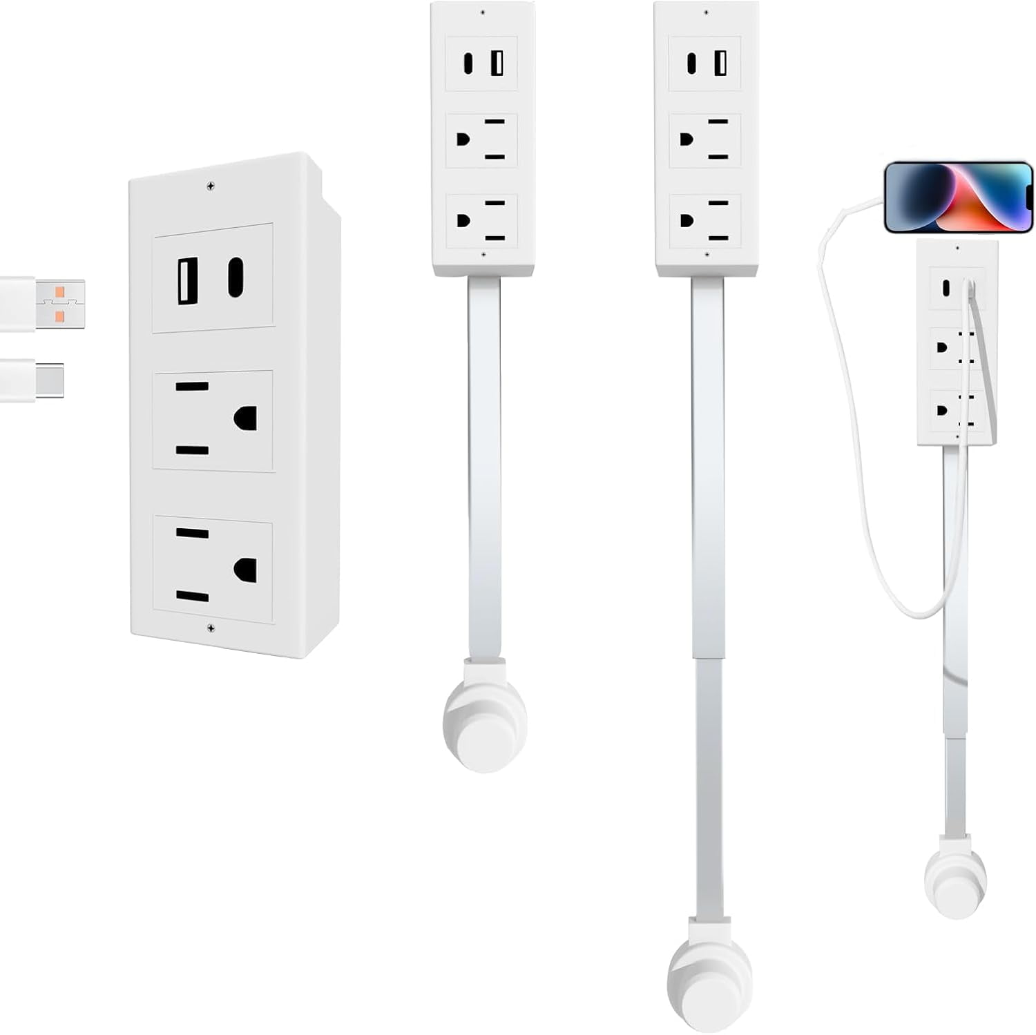 Outlet Extender with USB, Electric Outlet Extender 22-34, Features USB ...