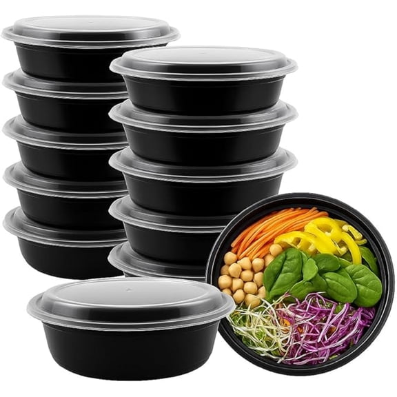 Outlet Meal Prep Containers with Lids, Food container bowl - BPA-Free, Stackable, Freezer & Dishwasher Safe, Reusable Food Storage for Lunch, Portion Control & Meal Prep (150 Pack, 32 oz)