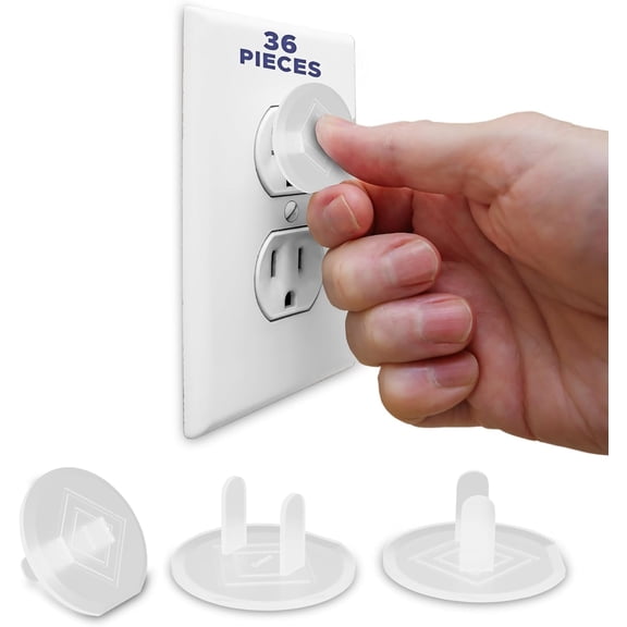 Outlet Plug Covers Baby Proof Electrical Outlet Protectors,Childproof Socket Safety Caps,Easy Press-Fit Installation,Translucent,36 Pack