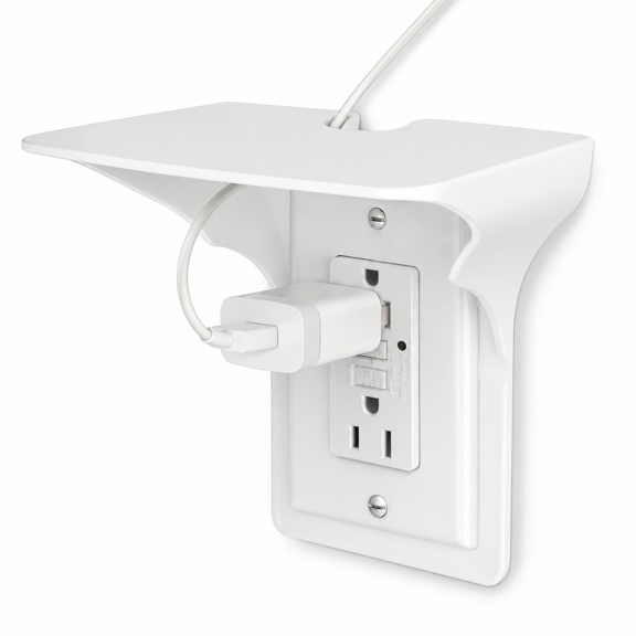 Outlet Shelf Wall Holder, Bathroom Charging Storage Stand