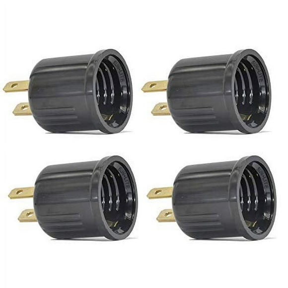 Outlet to Socket Adapter,Plug-in Light Socket,Convert Outlet to Light Bulb Socket,Polarized 2-Prong Outlet to E26 E27 Screw Base Bulb Socket, 660 Watt, 125 Volt, UL Listed (4-Pack)