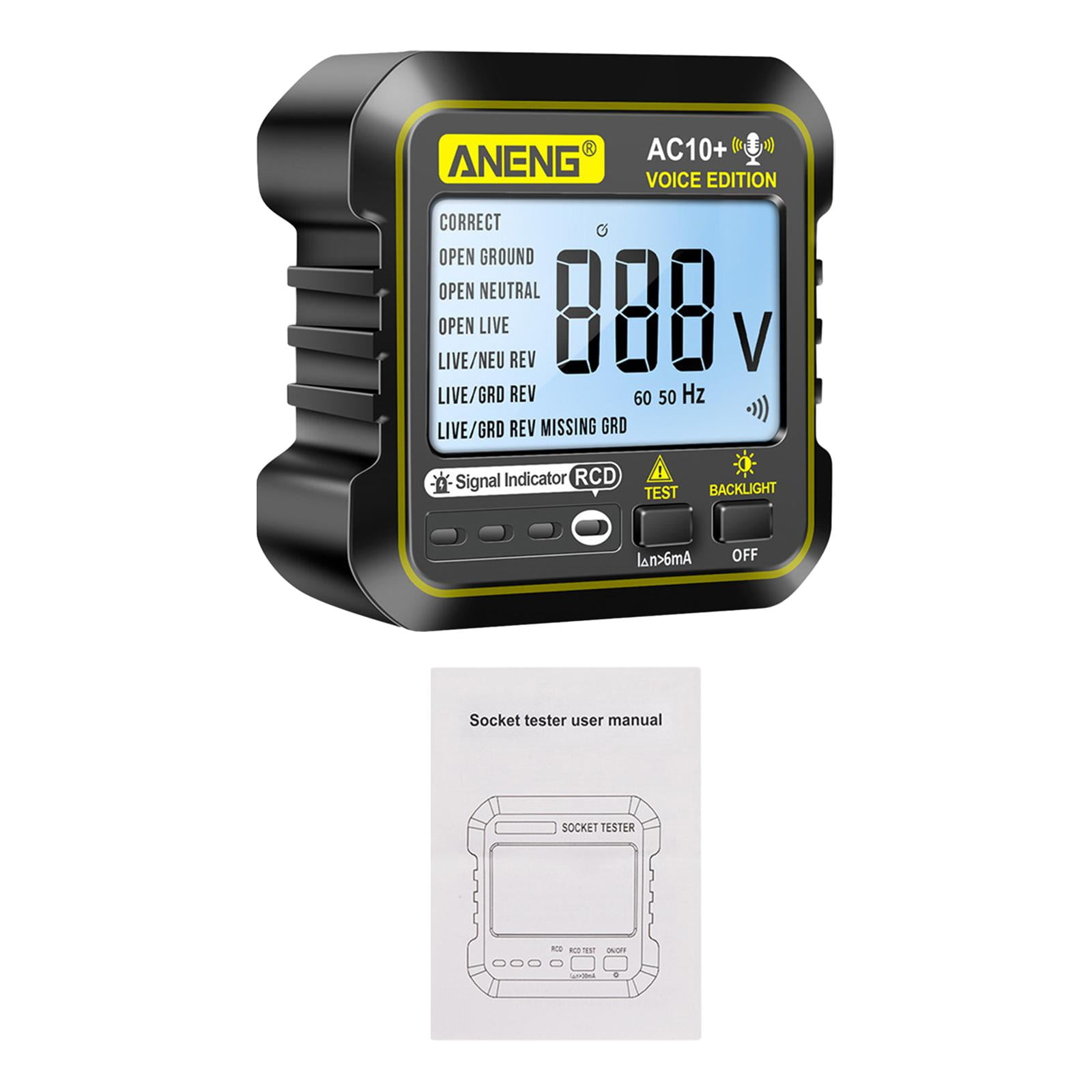 Outlet Tester Automatic Wiring Phase Check Plug Breaker Finder Checker ...