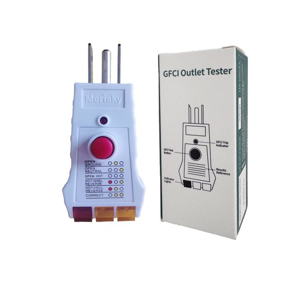 Merisky Outlet Tester for Grounding Products - Test Receptacles & Sockets for Proper Wiring - Simple Tool for Electrical Assessment