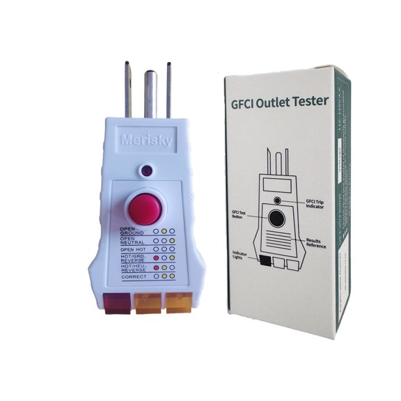 Outlet Tester for Grounding Products, Grounding Tester with GFCI, Receptacle Socket Tester for Proper Wiring, Circuit Tester for Electrical Assessment