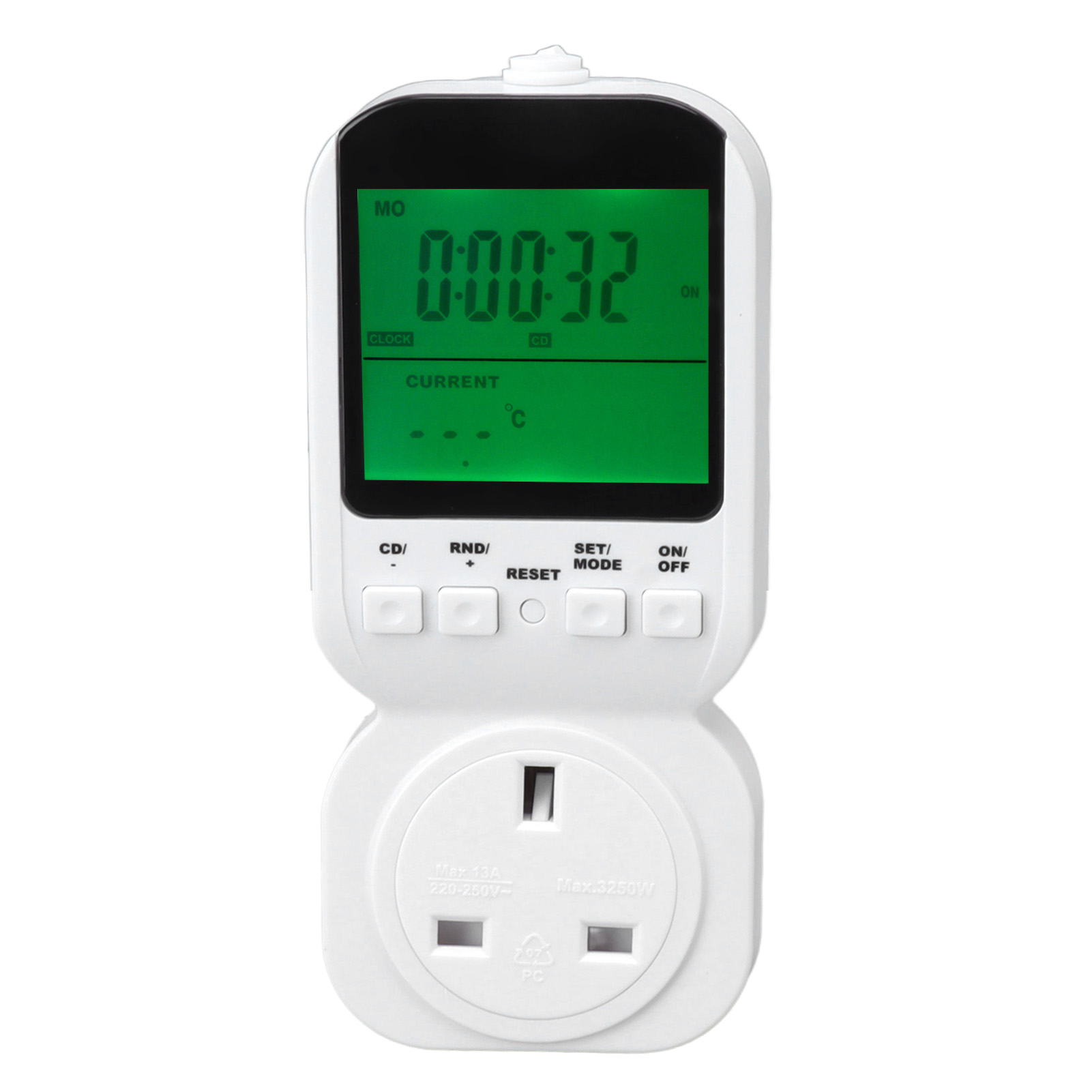 Outlet Timer LCD Display Digital Countdown Plug in Timer Outlet Indoor ...
