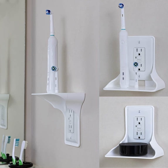 Outlets Wall Holders,Home Wall Shelf Organizer for Outlets,Bathroom Shelf with Cord Storage Strap,Saving Space,Easys Installation,Great for Bathroom Kitchen Bedroom