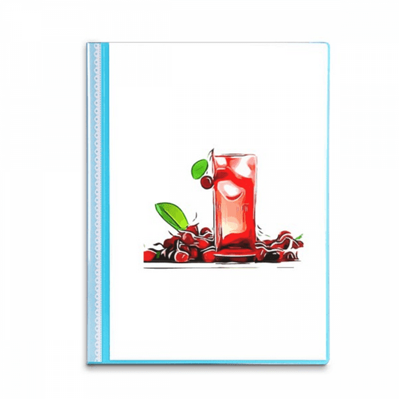 Outline Cherrys Iced Juice Drawing Book Sheet Protectors Portfolio Binder Folder