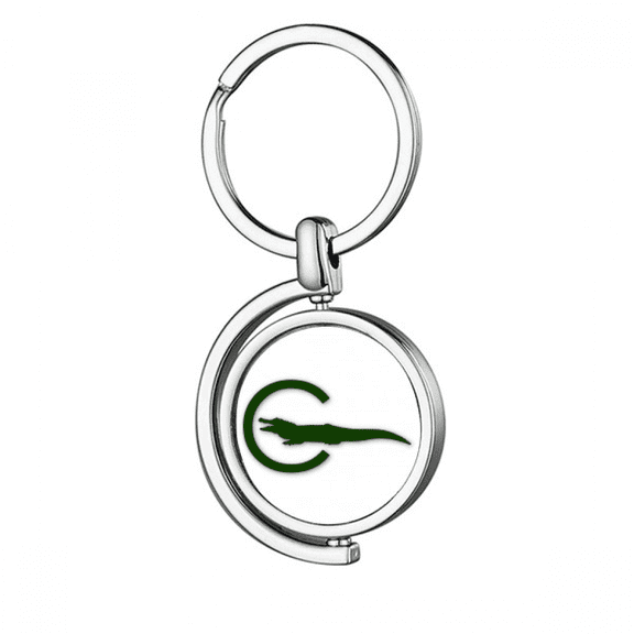 Outline Fish Attack Body Rotating Keychain Metal Keyring Holder