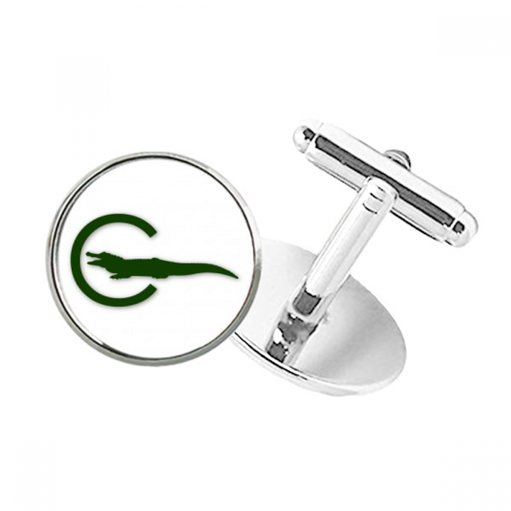 Outline Fish Attack Body Round Button Cuff Clip Stud Cufflinks