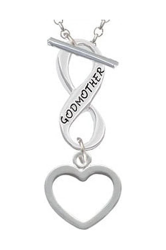 Outline Heart Godmother Infinity Toggle Chain Necklace