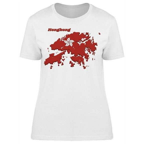 Outline Hong Kong Map T-Shirt Women -Image by Shutterstock, Female Large