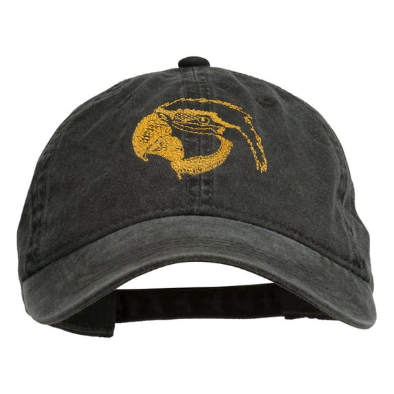Outline Image of a Parrot Embroidered Washed Cap - Black OSFM