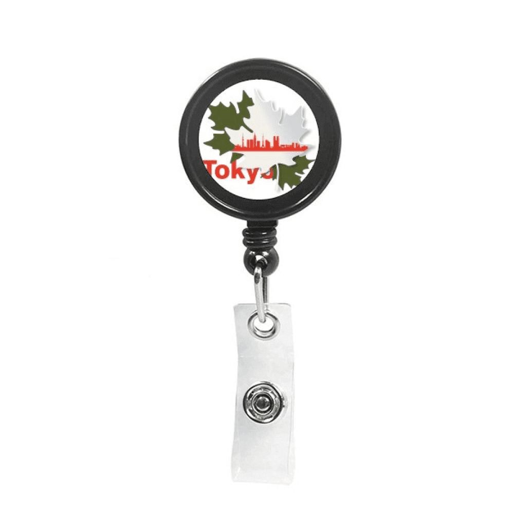 Outline Japanese City Tokyo Retractable Keychain Badge Holder ID Badge