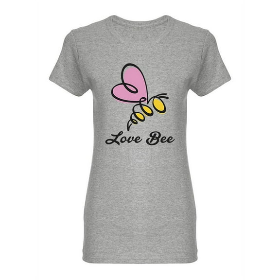 Outline Love Bee Shaped T-Shirt Women -Image by Shutterstock, Female XX-Large