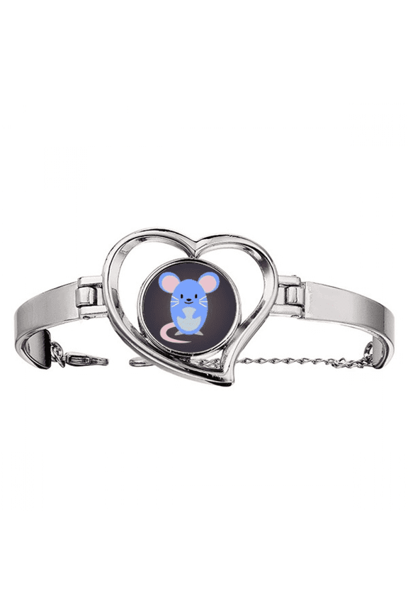 Outline Lovely Cartoon Mouse Exquisite Bracelet Heart Jewelry Wire Bangle