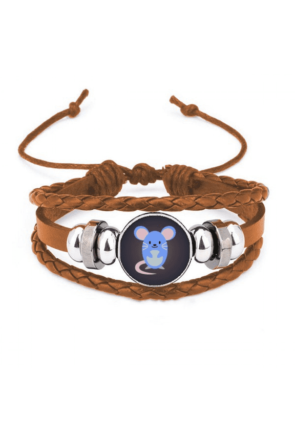 Outline Lovely Cartoon Mouse Exquisite Bracelet Wristband Leather Jewelry Ornament