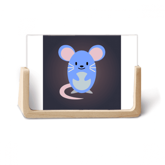Outline Lovely Cartoon Mouse Exquisite Photo Wooden Photo Frame Tabletop Display