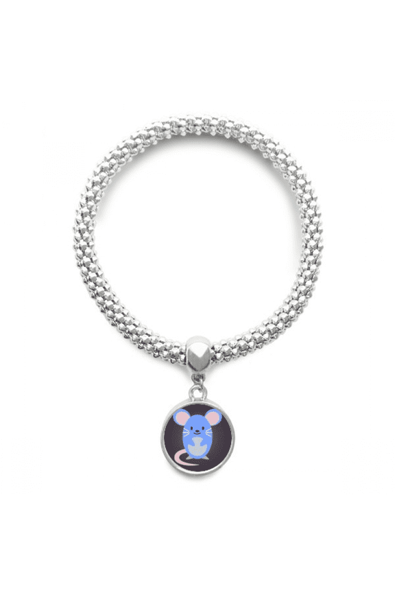 Outline Lovely Cartoon Mouse Exquisite Sliver Bracelet Pendant Jewelry Chain Adjustable Bangle