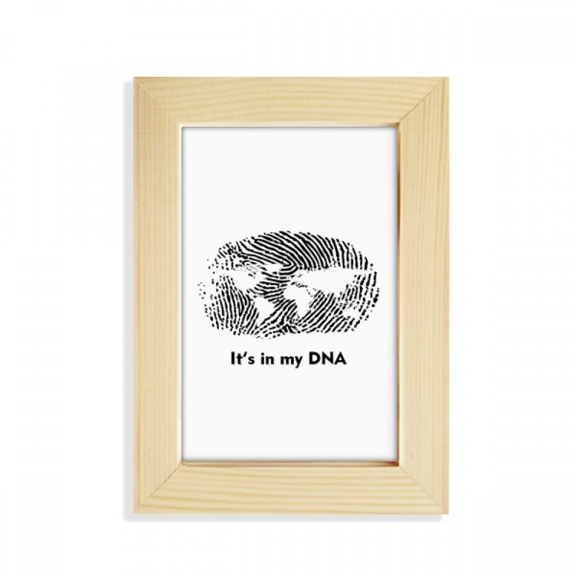 Outline World Gene Map Desktop Display Photo Frame Picture Art Painting 5x7 inch
