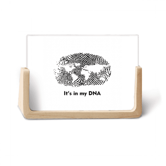 Outline World Gene Map Photo Wooden Photo Frame Tabletop Display