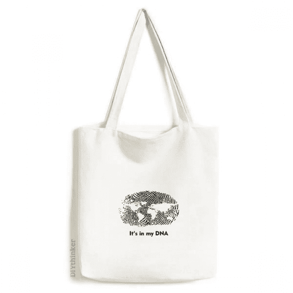 Outline World Gene Map Tote Canvas Bag Shopping Satchel Casual Handbag