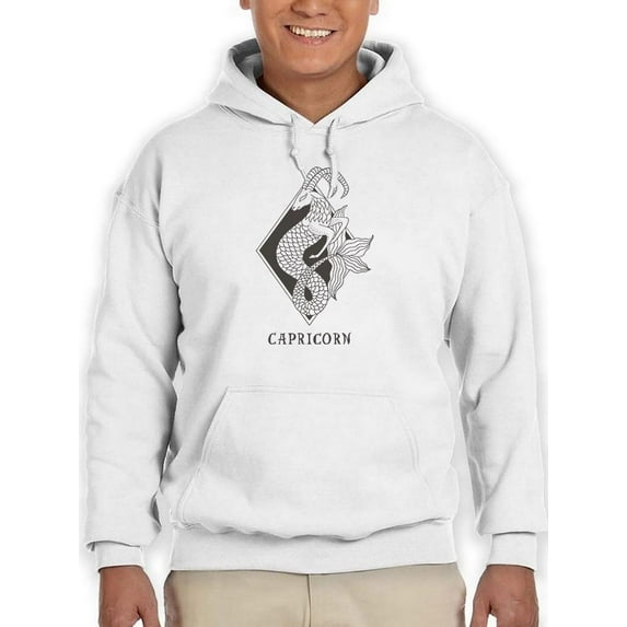 Outline Zodiac Sign Capricorn Hoodie Men -Image by Shutterstock, Male 3X-Large