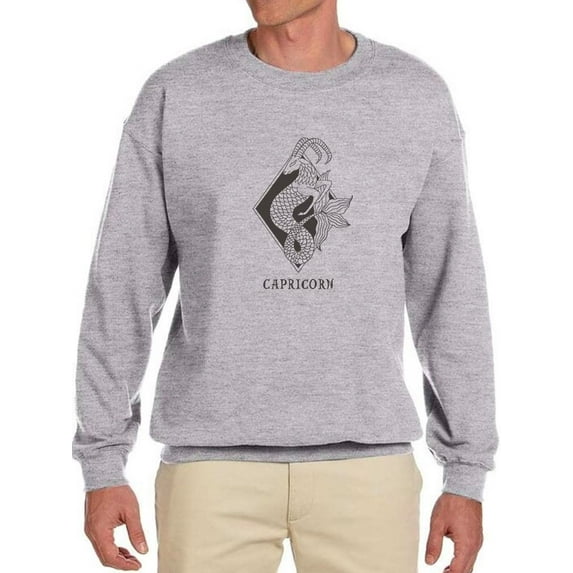 Outline Zodiac Sign Capricorn Sweatshirt Men -Image by Shutterstock, Male 3X-Large