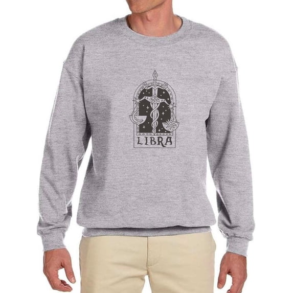 Outline Zodiac Sign Libra Sweatshirt Men -Image by Shutterstock, Male 5X-Large