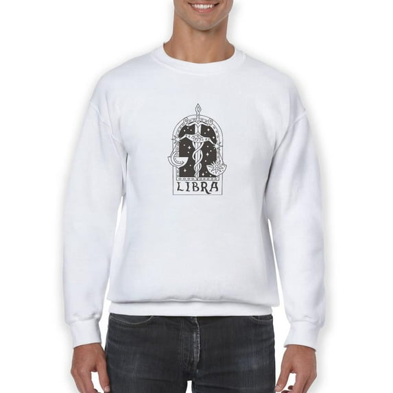 Outline Zodiac Sign Libra Sweatshirt Men -Image by Shutterstock, Male Small