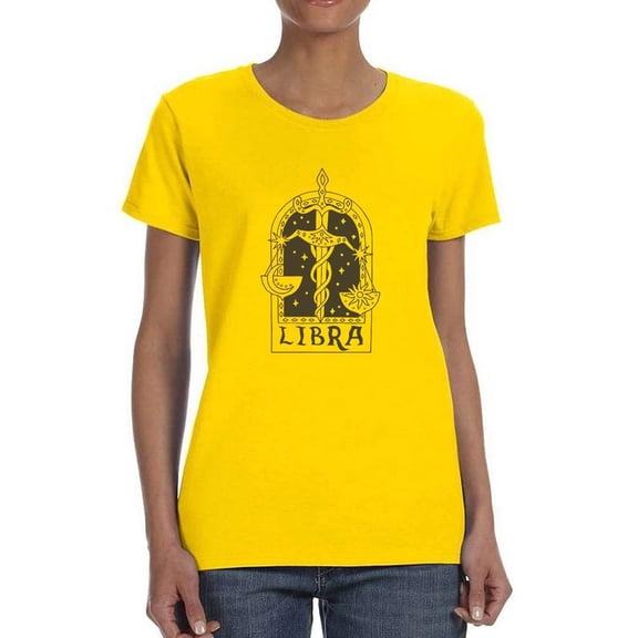 Outline Zodiac Sign Libra T-Shirt Women -Image by Shutterstock, Female 4X-Large