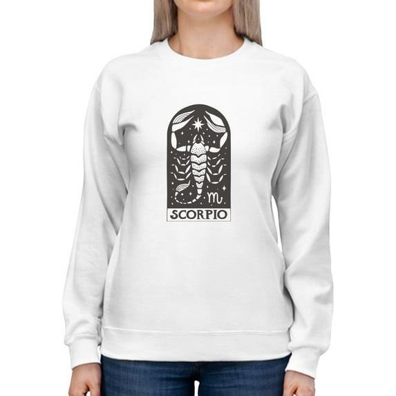 Outline Zodiac Sign Scorpio Sweatshirt Women -Image by Shutterstock, Female x-Large