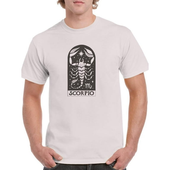 Outline Zodiac Sign Scorpio T-Shirt Men -Image by Shutterstock, Male Small
