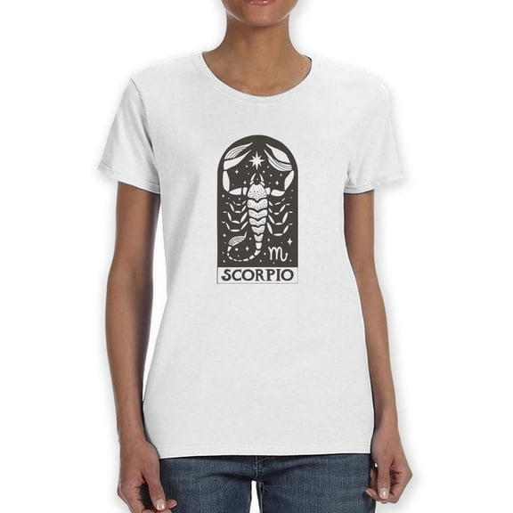 Outline Zodiac Sign Scorpio T-Shirt Women -Image by Shutterstock, Female Medium