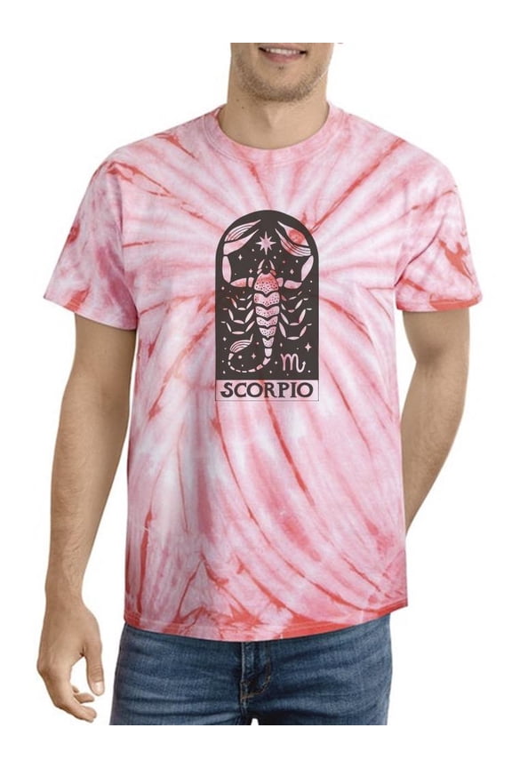 Outline Zodiac Sign Scorpio Tie Dye Cyclone Men -Image by Shutterstock, Male Large