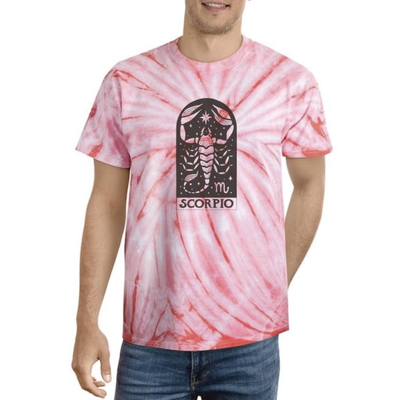 Outline Zodiac Sign Scorpio Tie Dye Cyclone Men -Image by Shutterstock, Male Medium