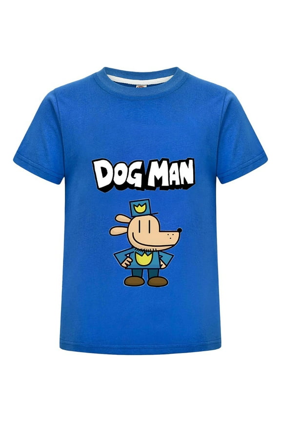 Outlined Dog Man Comic Graphic Kids T-Shirt – Cool Minimal Style Tee Top for Boys and Girls