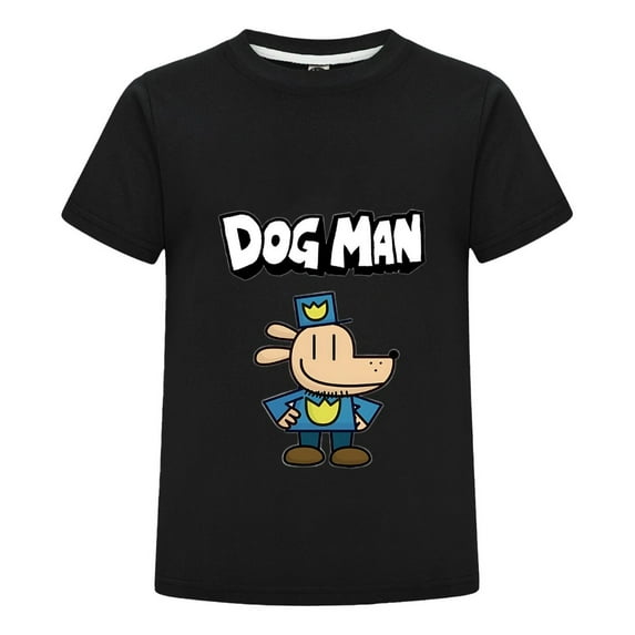 Outlined Dog Man Comic Graphic Kids T-Shirt – Cool Minimal Style Tee Top for Boys and Girls