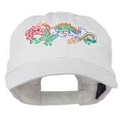 Outlined Dragon Embroidered Washed Cap - White OSFM