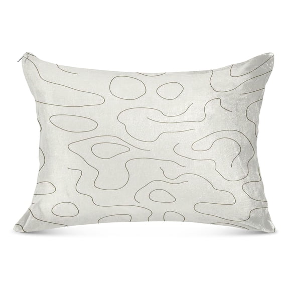 Outlined Organic Shapes 20x40" Plush Pillow Case, Zippered Bed Pillow Cover for All Seasons Use