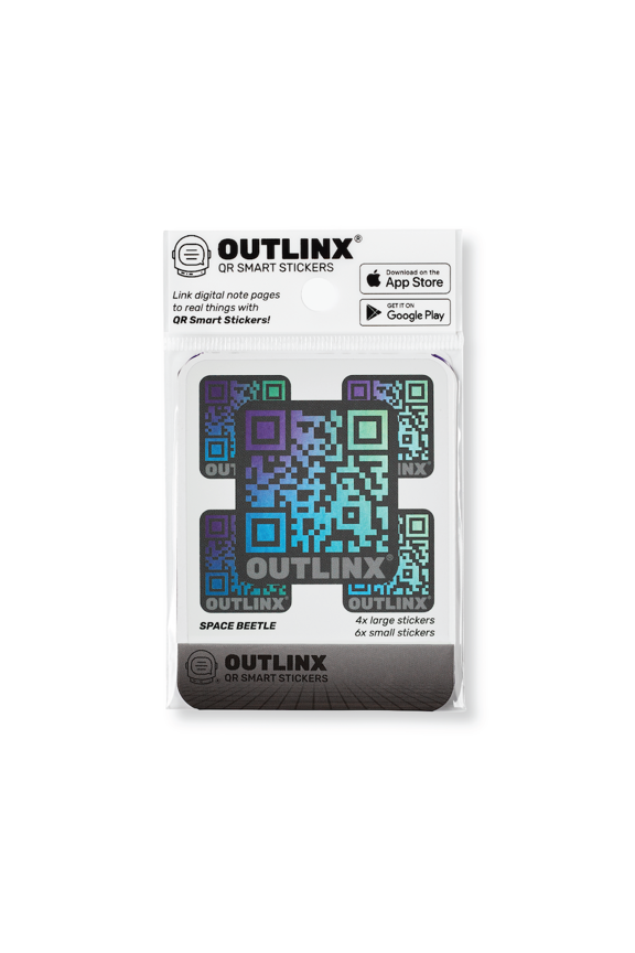 Space Beetle QR Smart Sticker Pack, 10 stickers
