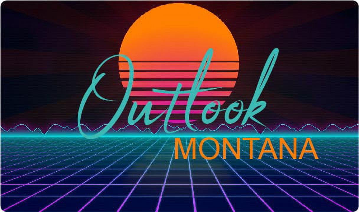 Outlook Montana 2 X 1.25-Inch Vinyl Decal Stiker Retro Neon Design