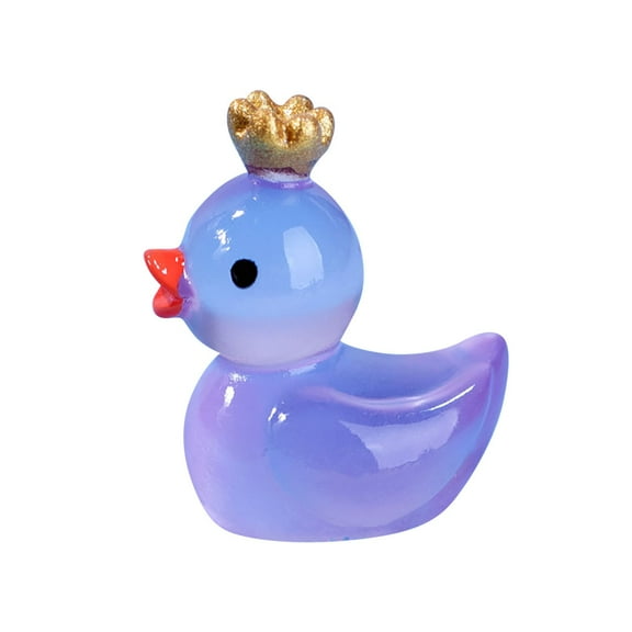 OutmaxHome 10 Pcs Mini Resin Ducks Luminous Tiny Ducks Miniature Duck Glow in The Dark for DIY Garden Dollhouse Duck Accessories Micro Landscape Aquarium Potted Plants Decoration DIY Party Toys