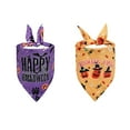 thumbnail image 1 of OutmaxHome 2 Pack Halloween Dog Bandana, Pumpkin Bat Dog Scarf Bib, Pet Halloween Bandanas Costume Accessories for Medium Large Dogs, 1 of 2