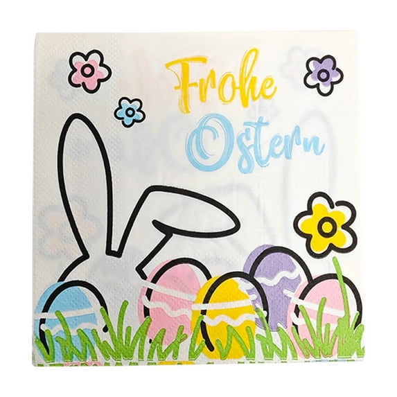 OutmaxHome 20 Pack Easter Disposable Paper Napkins Party Tableware Spring Easter Decor Party Supplies