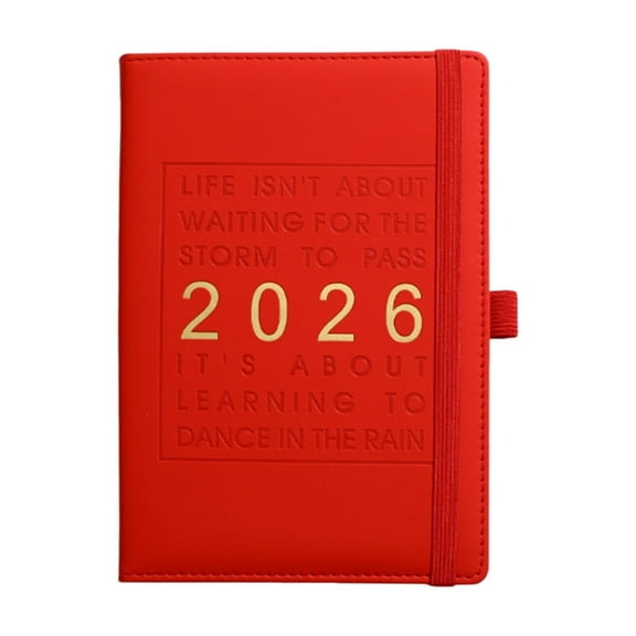 OutmaxHome 2026 Daily Planner, 365-Day Large Agenda Organizer with Hourly Schedule, January-December, 304 Pages, Ribbon Bookmark & Elastic Pen Slot – Paper Planner for Work & Time Management