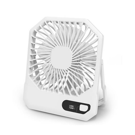OutmaxHome 2600mAh Portable Desk Fan, Ultra-thin Strong Wind Digital Display 3 Speeds Adjustable Small Quiet Battery Powered Personal Travel Fan for Bedroom, Office, Cruise, Library, Outdoor