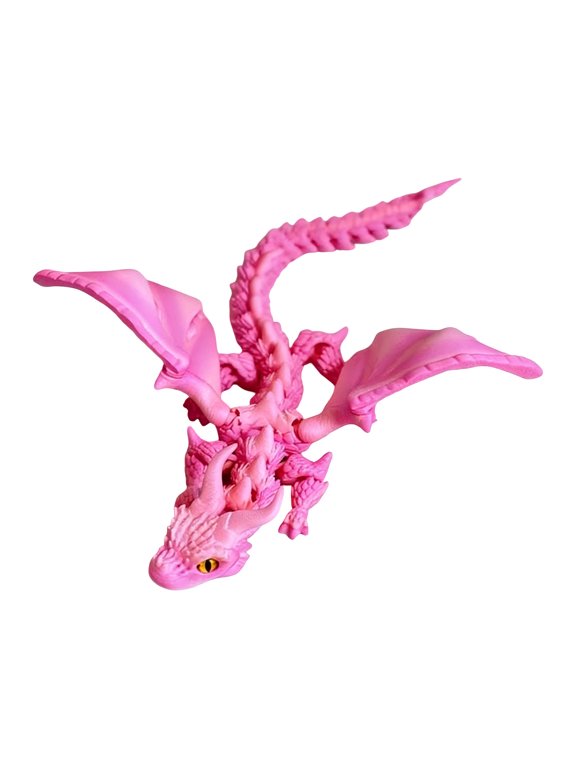 OutmaxHome 3D Printed Dragon with Wing, Flexible Articulated Dragon Figurine, Durable Home Decoration, for Tabletop, Shelf, Office, Gift for Friends and Families